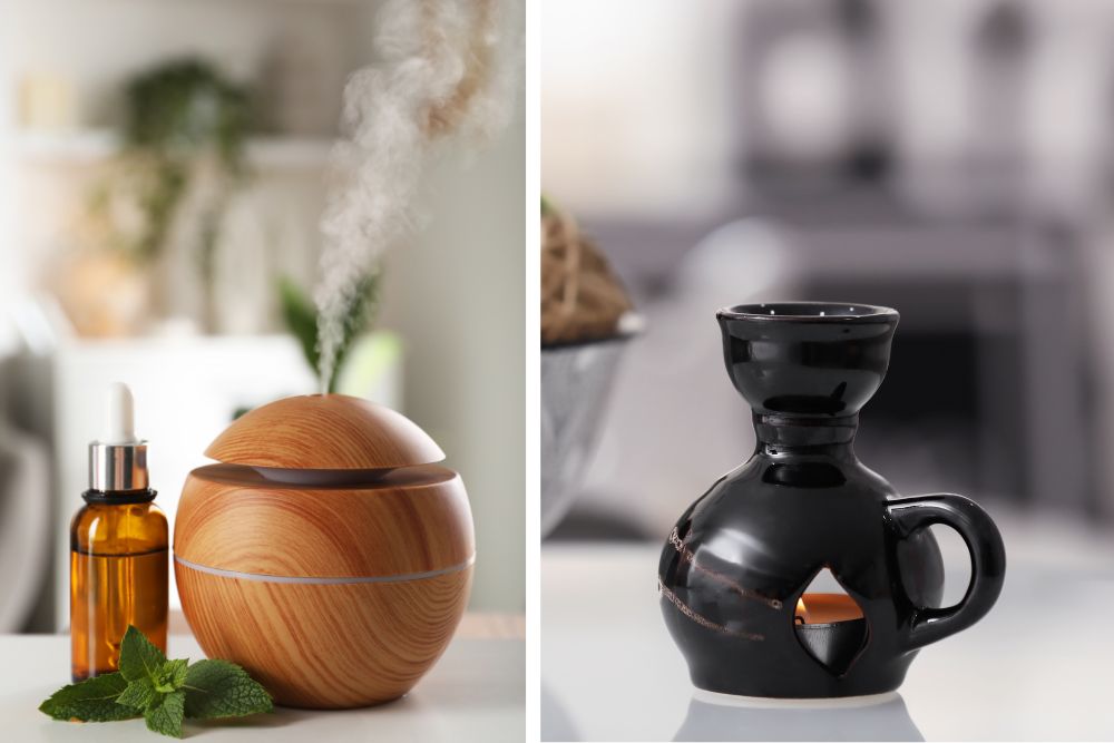 Uso de aceites esenciales en aromaterapia con difusor