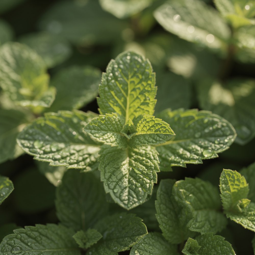 Hojas frescas de menta en la naturaleza