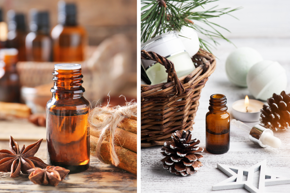 Aceites esenciales y mezclas invernales para el difusor para un hogar aromático