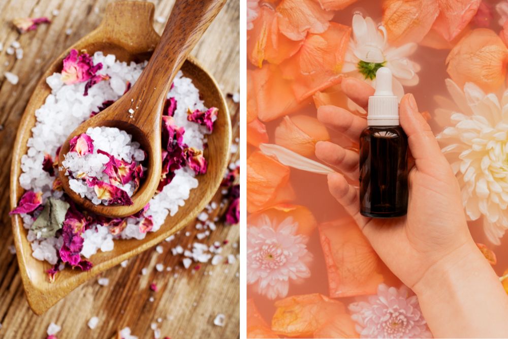 Lujosos frascos de perfume con aceites esenciales de la época victoriana
