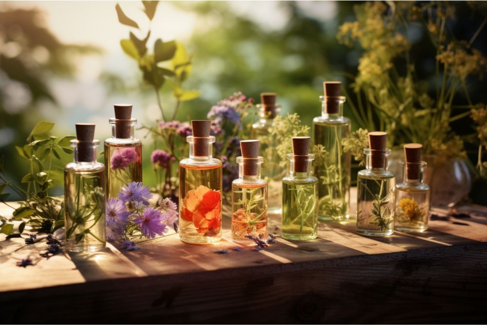 Bálsamos y ungüentos egipcios tradicionales con aceites esenciales para el cuidado corporal