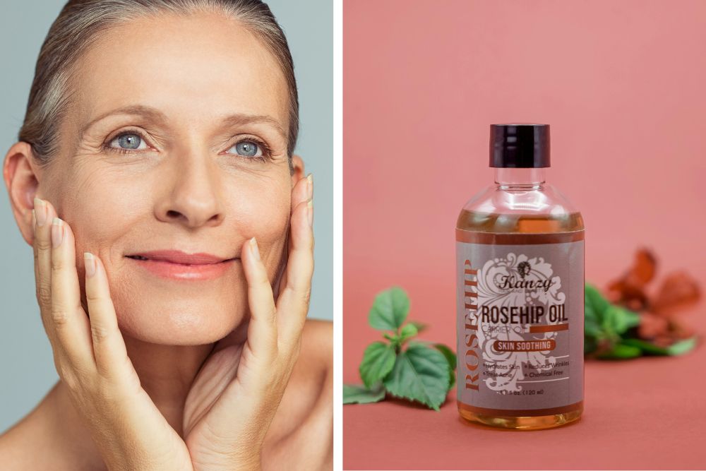 Lujoso aceite facial regenerador para piel madura con aceite de rosa